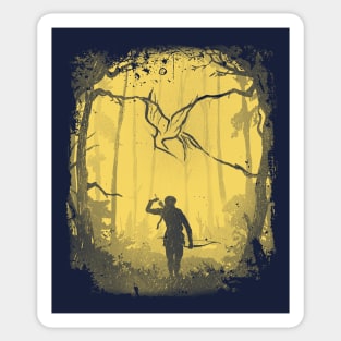 Hunger Games Woods - Yellow Blue Sticker